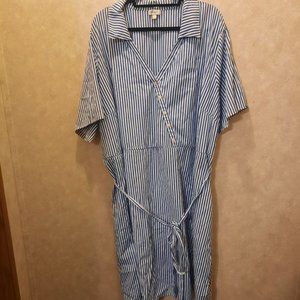 Blue and White Stripe Midi dress